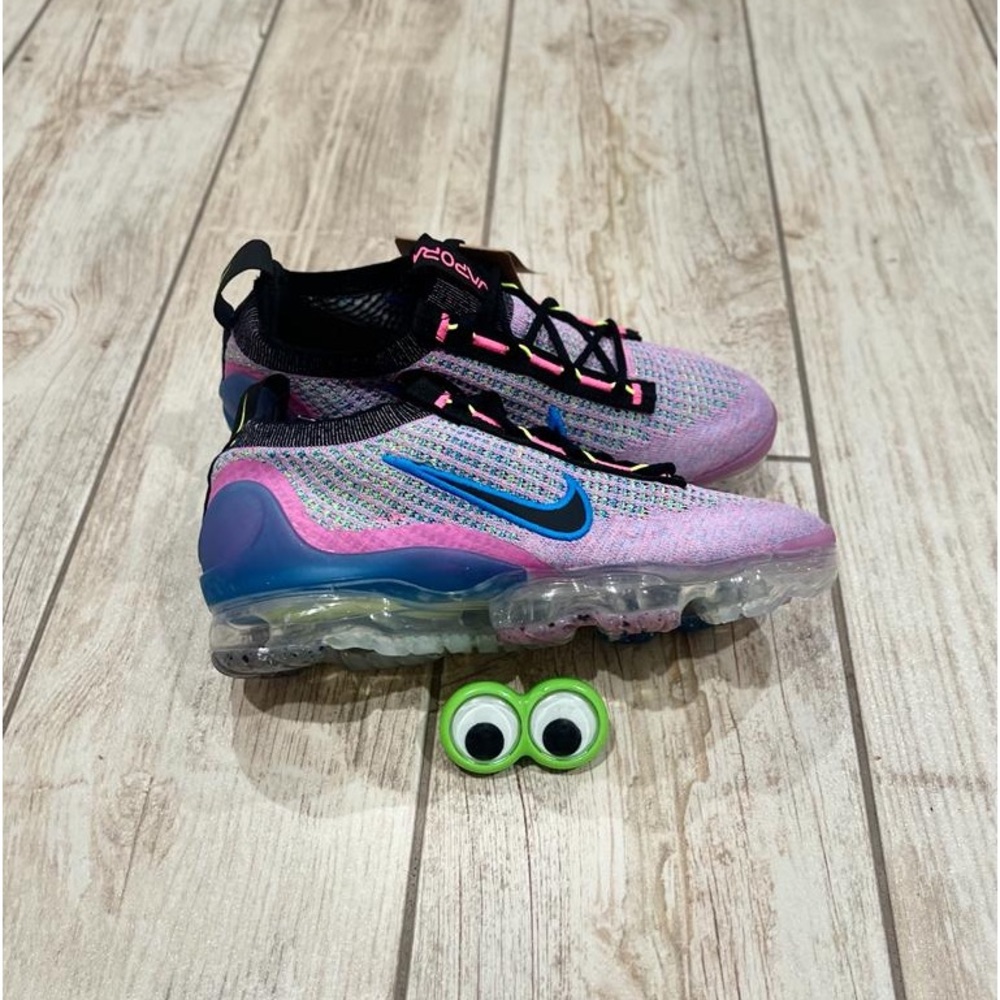 🔥NEW Nike Air Vapormax 2021 Flyknit Pink Blast Photo Blue Shoes Woman’s